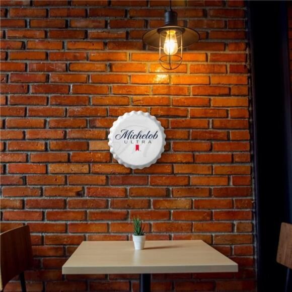 Michelob Ultra Beer Metal Bottle Cap Sign Garage Shop Bar Man Cave Outdoor LARGE - Picture 3 of 6